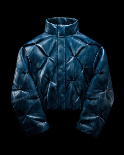 Bad Son ‘CORE’ PUFFER JACKET IN WEATHERED BLUE LEATHER